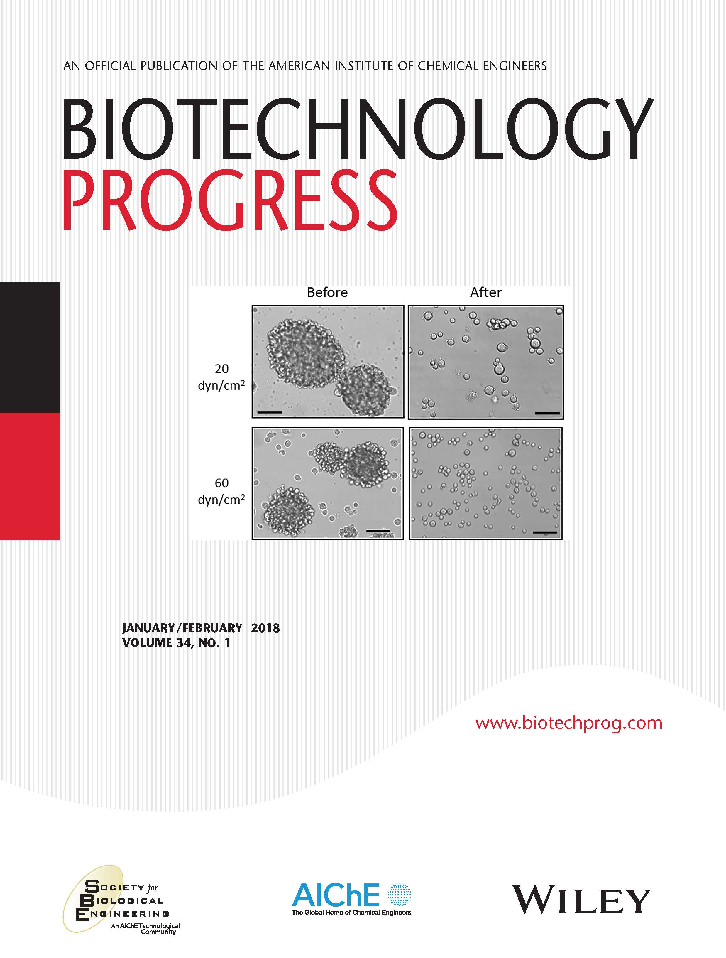  Biotechnology Progress journal cover photo for January/February 2018
